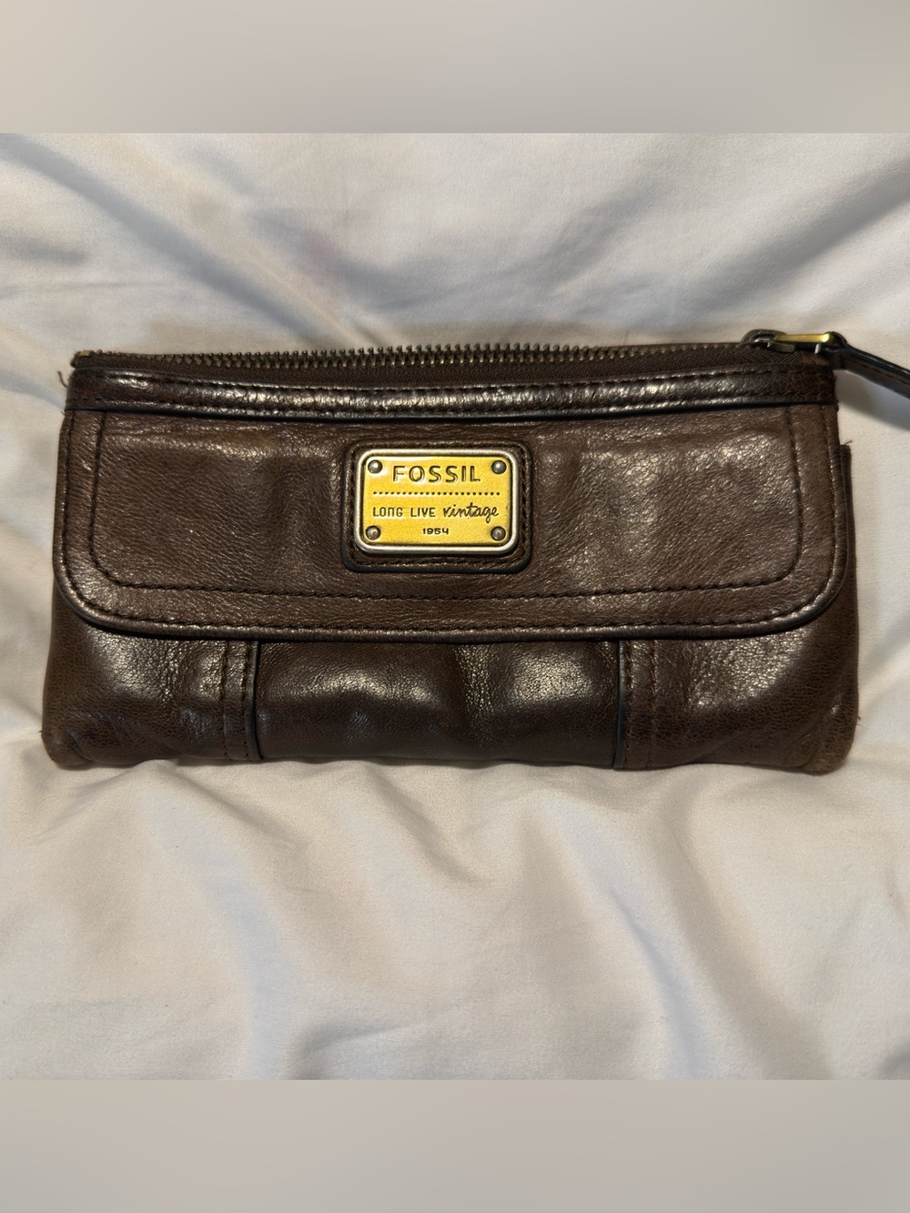 Fossil Long Live Vintage 1954 Brown Leather Wallet